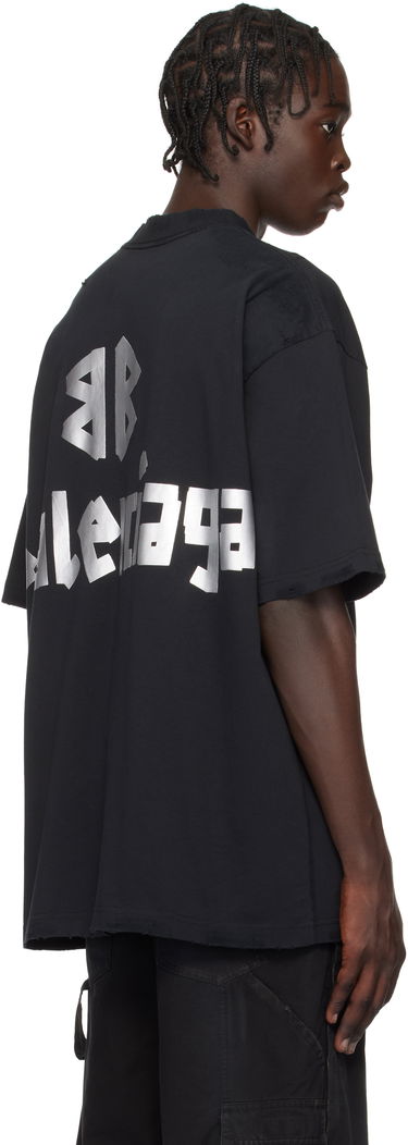 Тениска Balenciaga New Tape Type Graphic Print T-Shirt Черно | 739784-TQVQ8-1073, 2