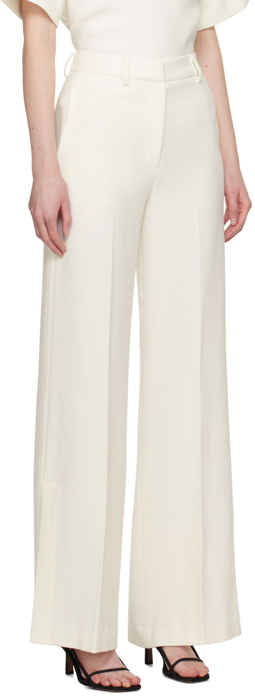 Панталони Anine Bing ANINE BING Women's Lyra High-Rise Wide-Leg Dress Pants Бяло | A-03-3275-100, 1