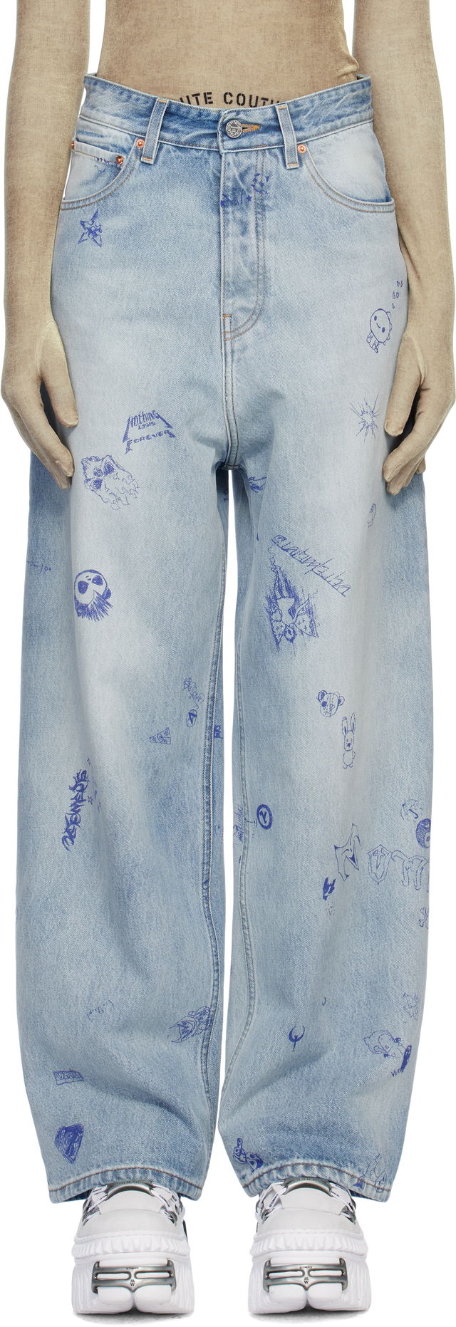 Vetements Scribbled Baggy Jeans