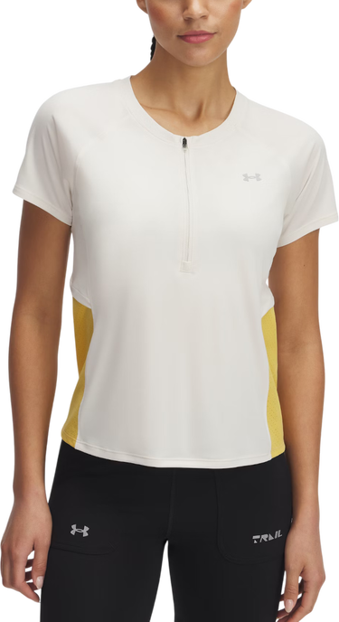 Тениска Under Armour Trail Run Zip Short Sleeve T-Shirt Бяло | 1389607-279, 0