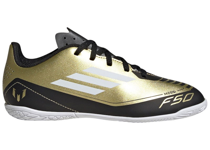 Кецове и обувки adidas Performance F50 Club Indoor Messi Gold Metallic Cloud White Core Black Металик | IG9326
