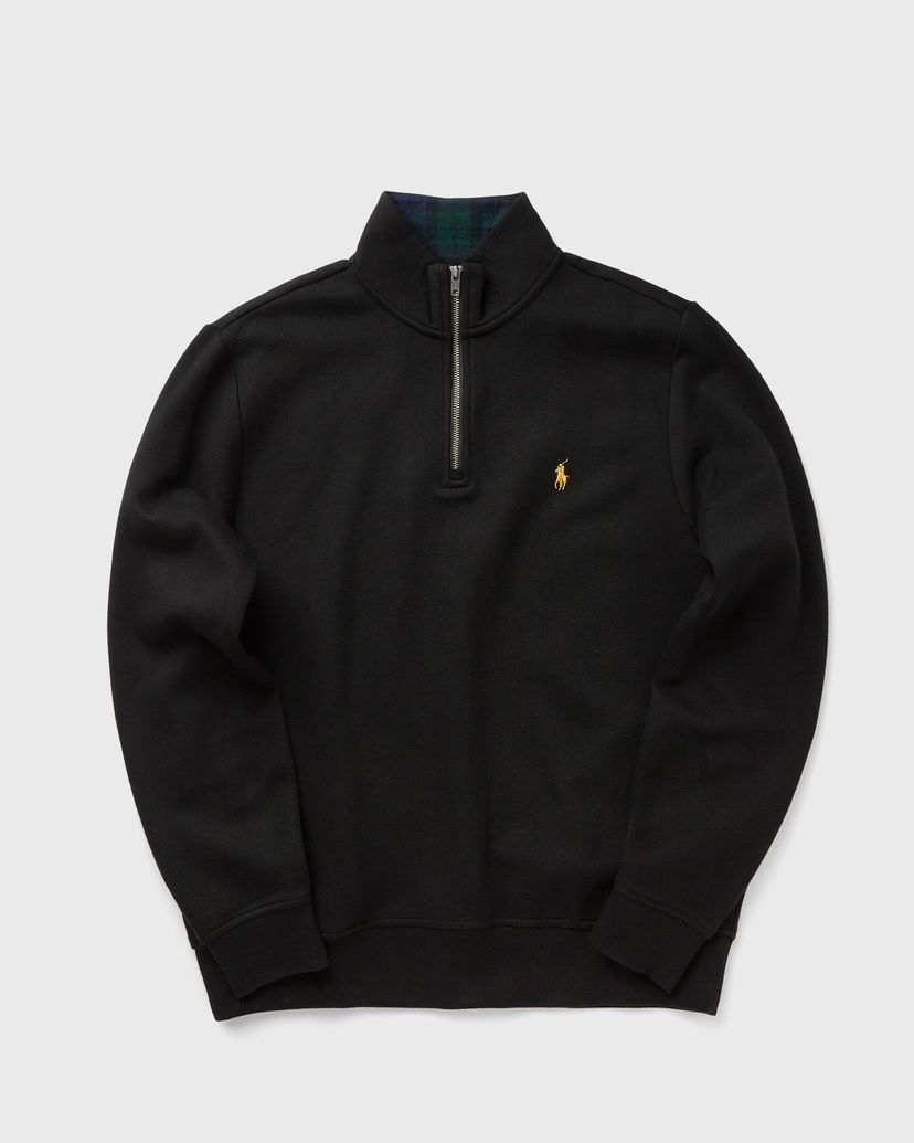 Суитчър Polo by Ralph Lauren Quarter-Zip Stand-Up Collar Sweatshirt with Plaid Lining Черно | 710981468001