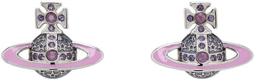 Обеци Vivienne Westwood Earrings Silver Roxanne Лилаво | 6201032Q-02P540-, 0