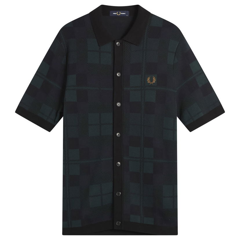 Риза Fred Perry Black Watch Tartan Short Sleeve Collared Knit Shirt Многоцветен | K1553-37A