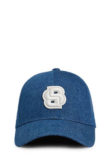 Denim Cap with Double B Monogram, 0