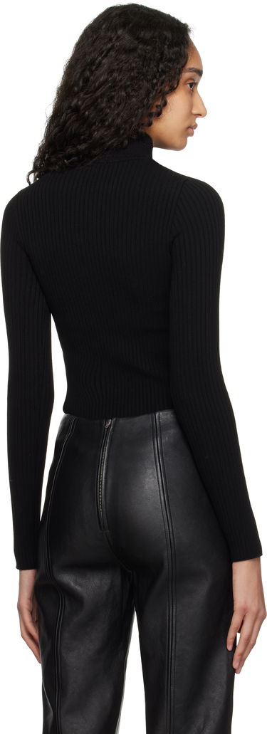 Пуловер Courrèges Courrèges Reedition Rib Knit Mock Neck Sweater Черно | PERMPU022FI0001, 2