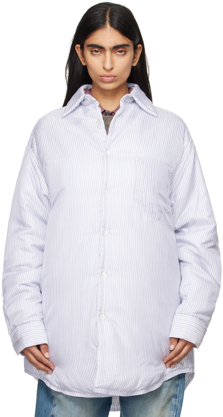 Риза Maison Margiela Padded Stripe Shirt Синьо | S50DT0040 M35204, 0