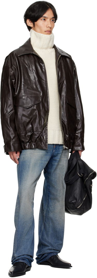 Яке Maison Margiela MM6 Maison Margiela Sports Faux-Leather Jacket Кафяво | SH0AM0065 M35465, 3