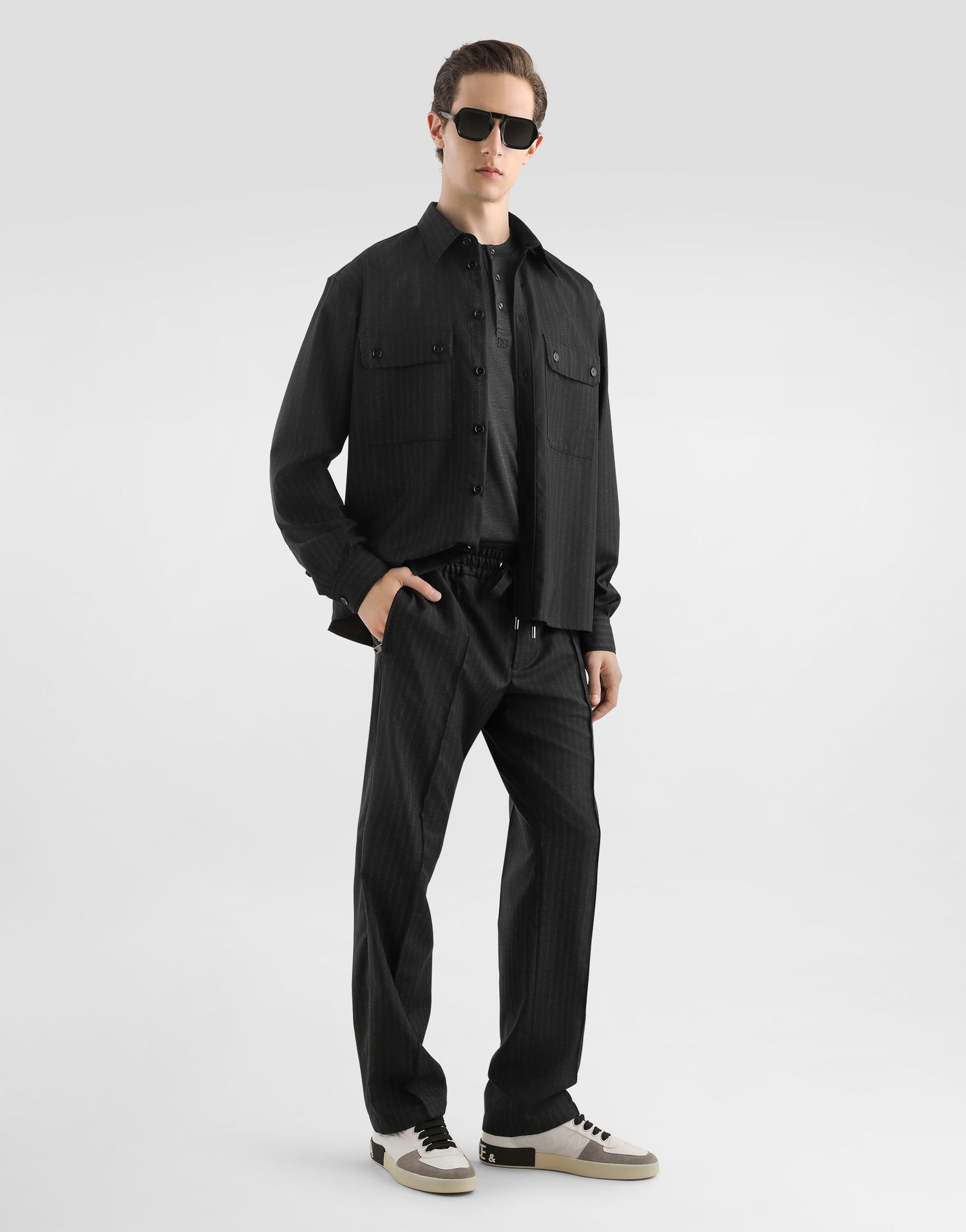 Панталони Dolce & Gabbana Collection Tailored Pinstripe Jogging Trousers Черно | GP1M2TFR2ZXS8051, 1