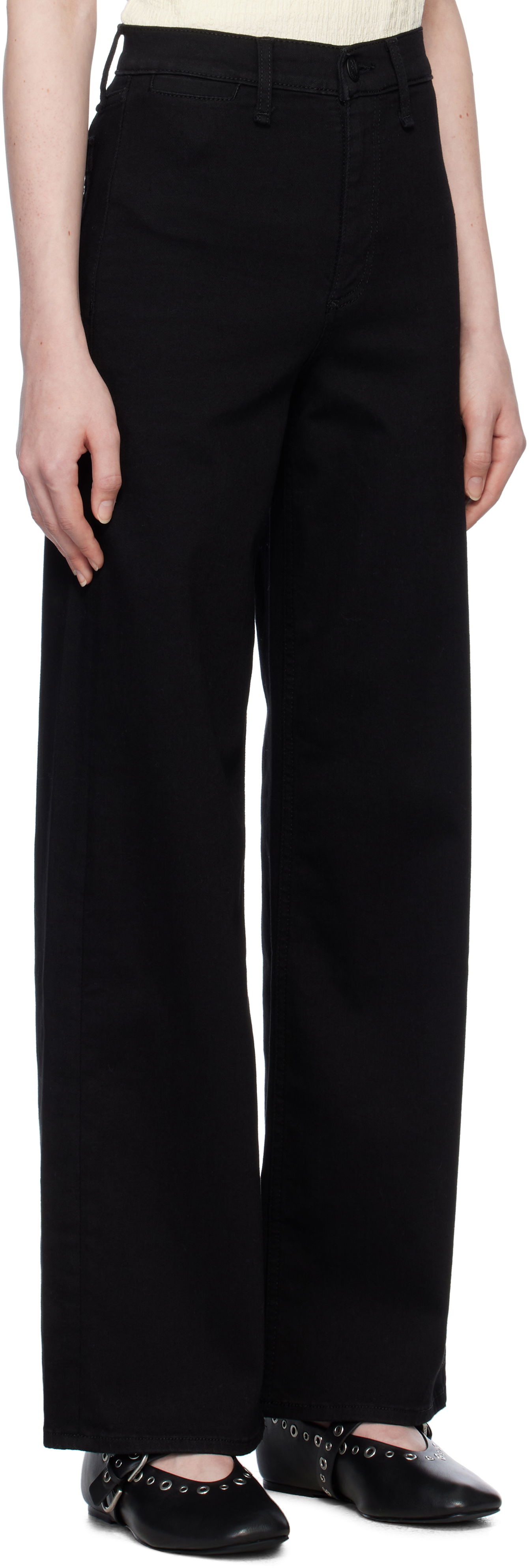 Дънки rag & bone rag & bone Hadley Wide Leg Jeans Черно | WDD24H3002EPBL, 1