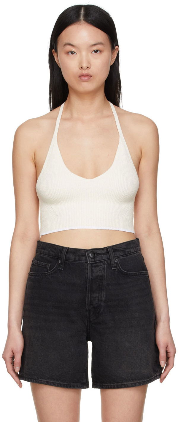 Потник rag & bone Ribbed Knit Halter Top Бяло | WAS22S025CS25, 0