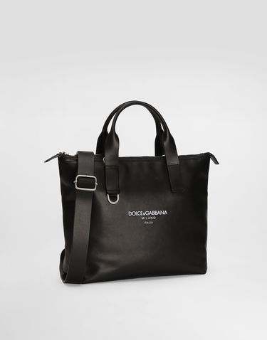 Голяма пазарска чанта Dolce & Gabbana Dolce & Gabbana Calfskin Small Shopper Черно | BM2384A6E4880999, 3