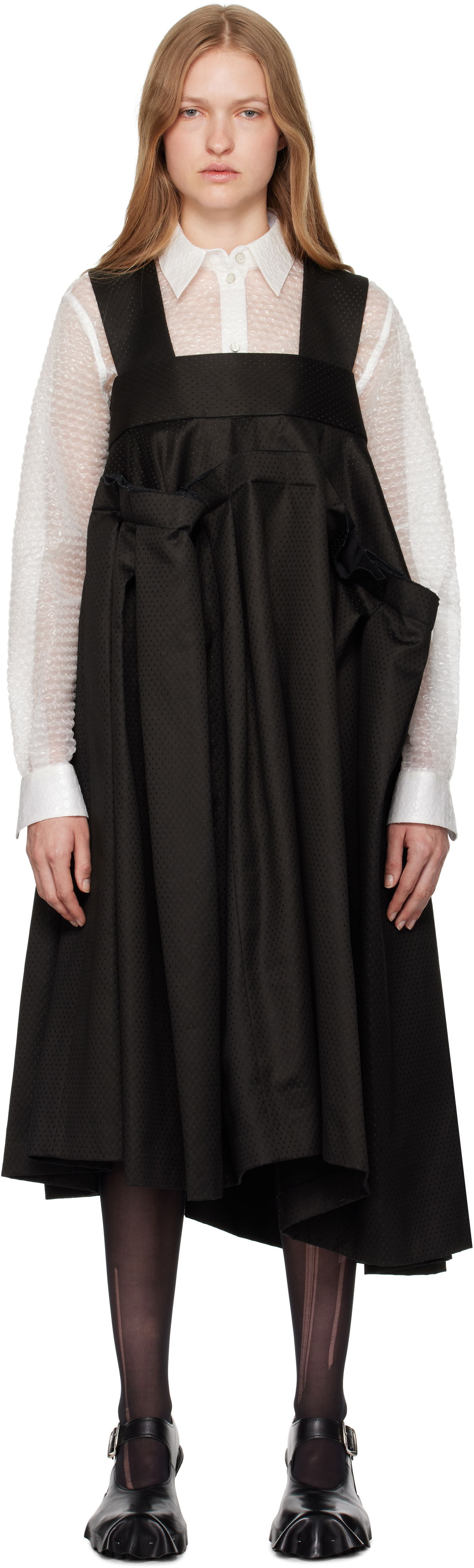Pокля Comme des Garçons Cotton Rayon Dots Midi Dress Черно | GN-A006-051, 0