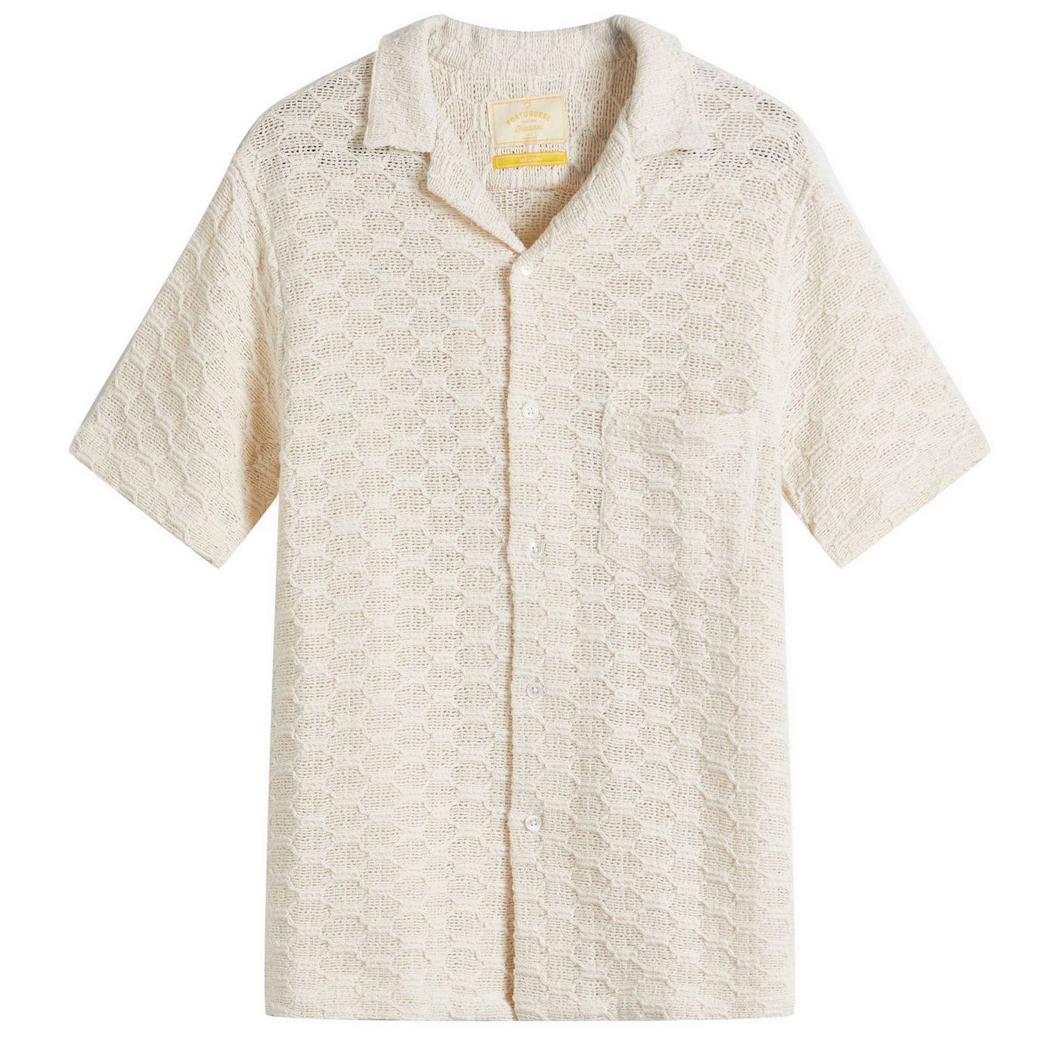Риза Portuguese Flannel Portuguese Flannel Vacation Net Cotton Knit Shirt Бежово | SS25-062-NAT, 0