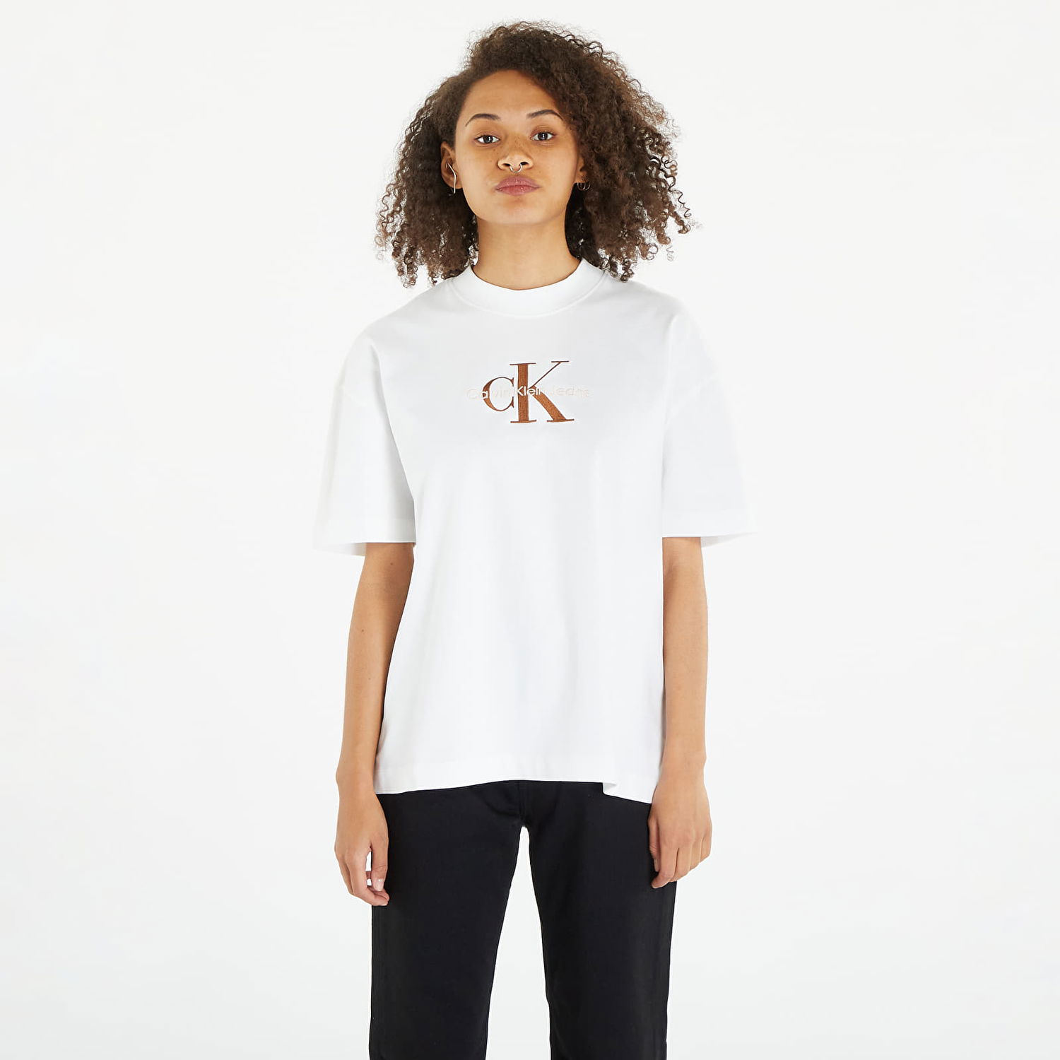 Тениска CALVIN KLEIN Cotton Monogram T-Shirt Бяло | J20J222022 YAF, 0