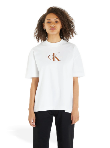 Тениска CALVIN KLEIN Cotton Monogram T-Shirt Бяло | J20J222022 YAF