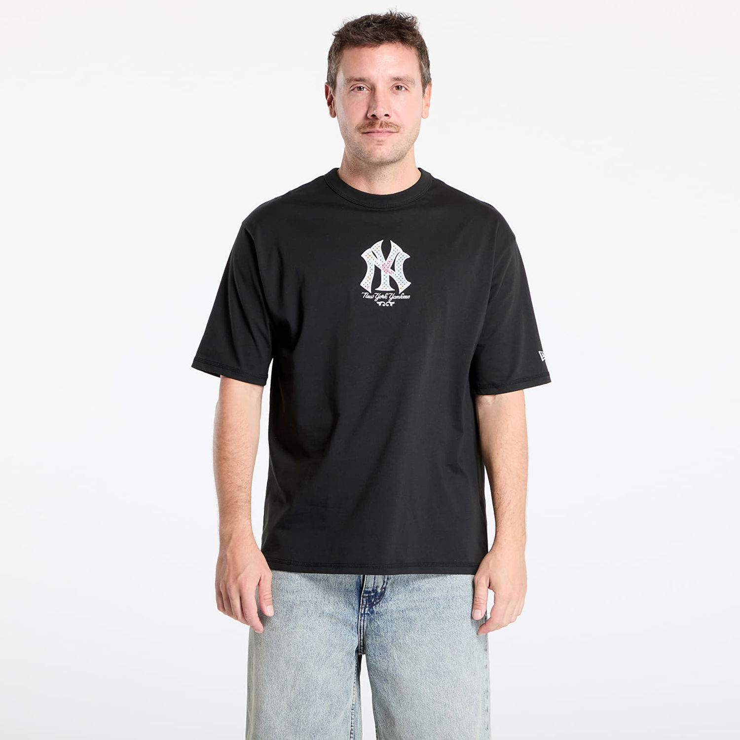 Тениска New Era New York Yankees MLB Infill Oversized T-shirt Черно | 60667838, 0