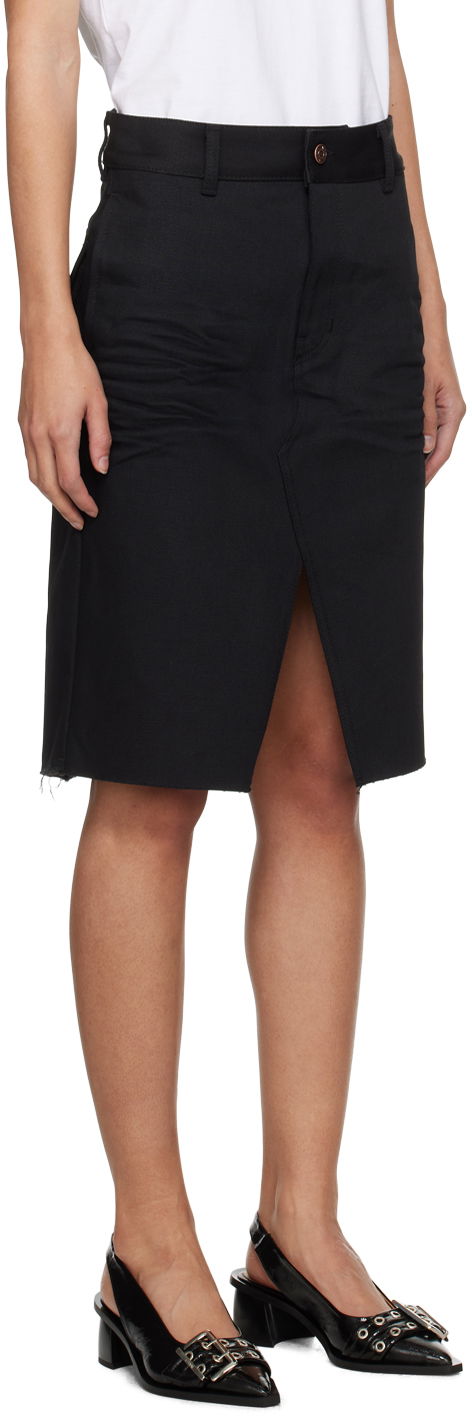 Пола We11done We11done Raw Edge Midi Skirt Черно | WD-DS0-24-303-W-BK, 1