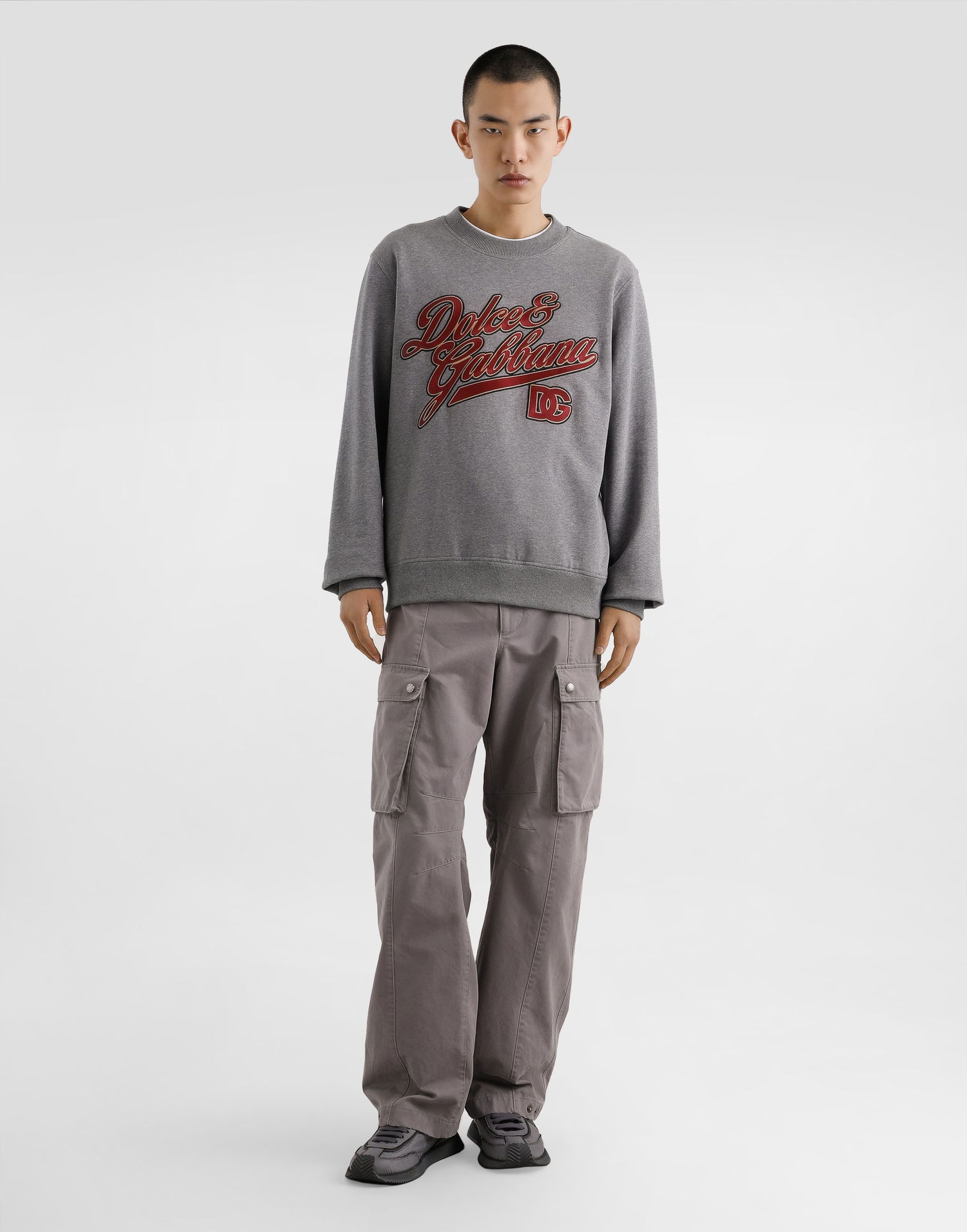 Суитчър Dolce & Gabbana Dolce & Gabbana Embroidered Cotton Sweatshirt Сиво | G9ABJZG7PFVS8291, 1