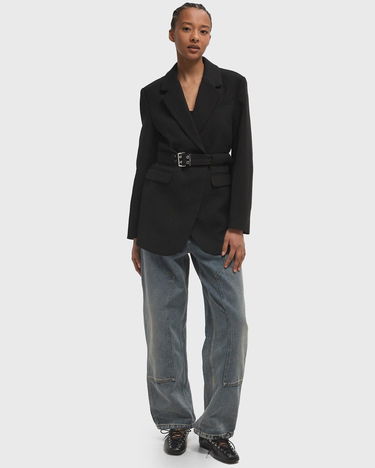Яке GANNI GANNI Crepe Blazer with Belt Черно | W0241-099, 2