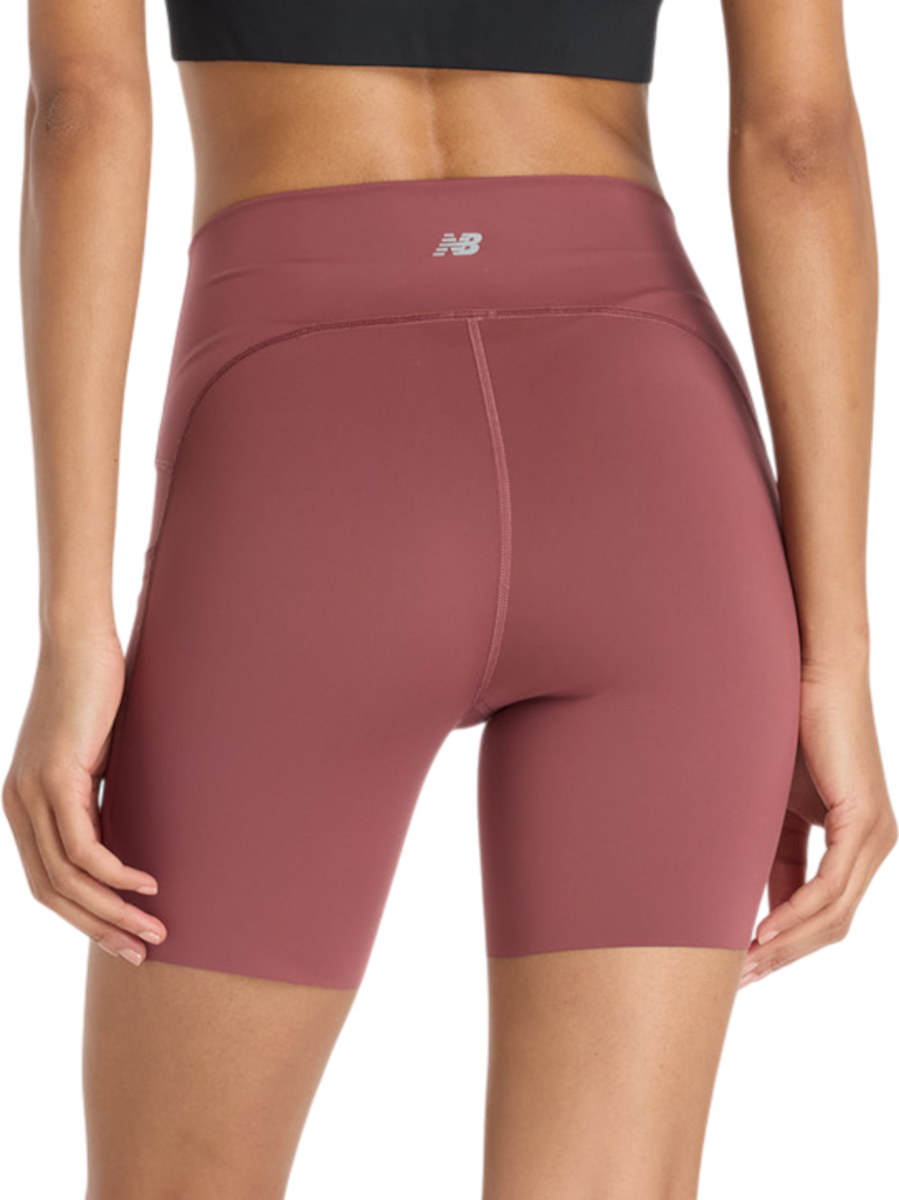 Къси панталони New Balance New Balance Sleek Pocket High Rise Short 6" Бургунди | ws51271-wad, 1