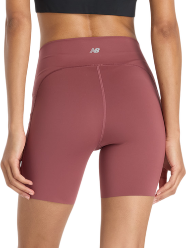 Къси панталони New Balance New Balance Sleek Pocket High Rise Short 6" Бургунди | ws51271-wad, 1