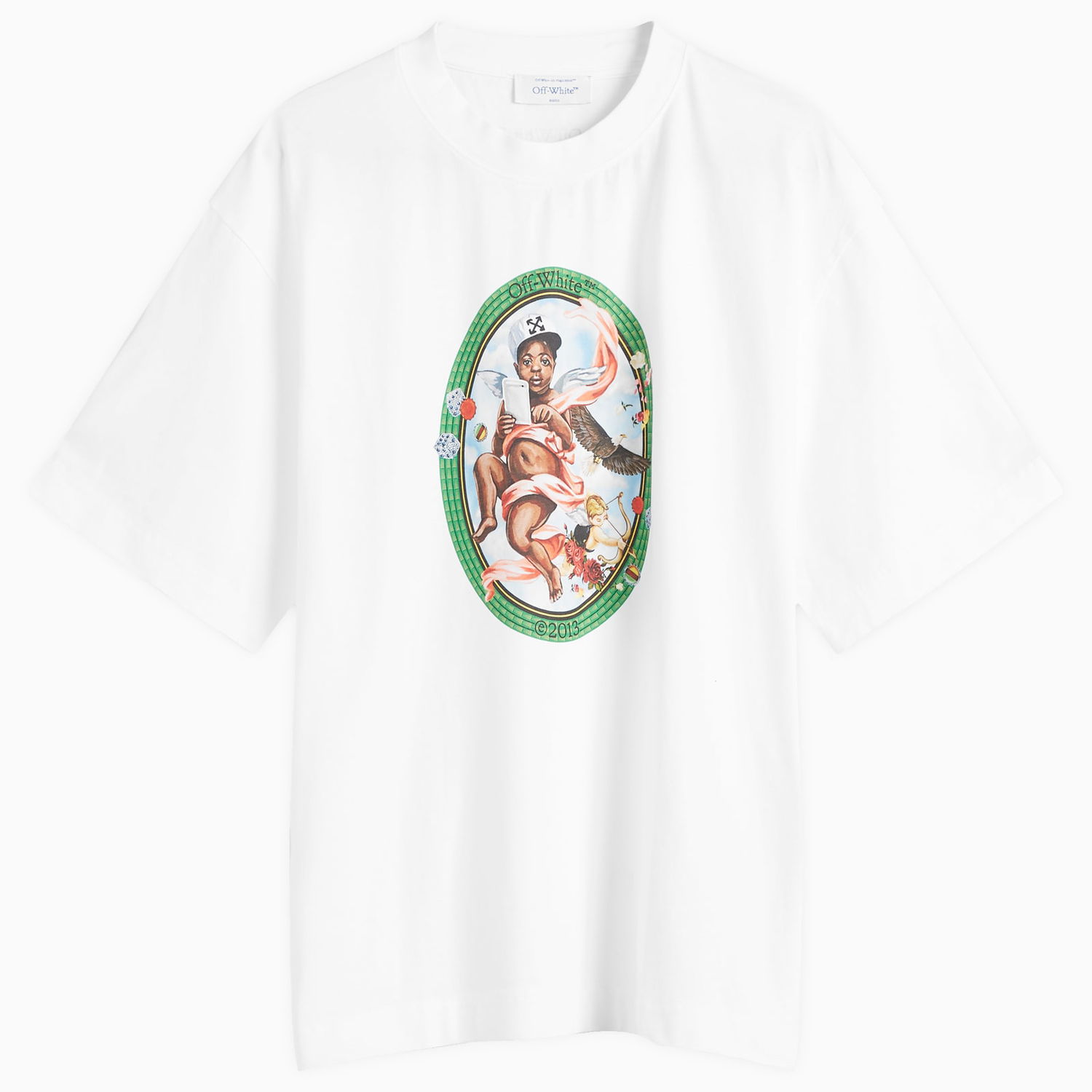 Тениска Off-White Fresco Oval Skate Graphic T-Shirt Бяло | OMAA120S25JER0020110, 1