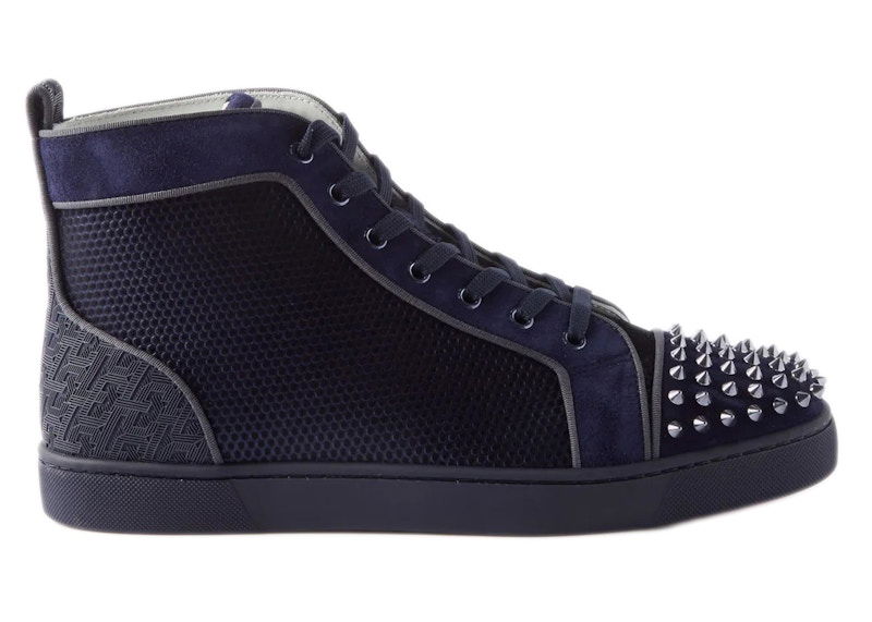 Кецове и обувки Christian Louboutin Louboutin Lou Spikes Orlato Flat Синьо | 1230171-4023, 0