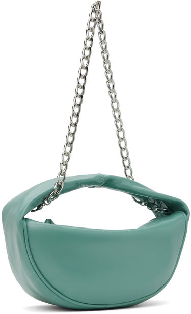Чанта през рамо BY FAR BY FAR Cush Cadet Creased Leather Shoulder Bag Зелено | MWBTH014LL002BL052PL, 1