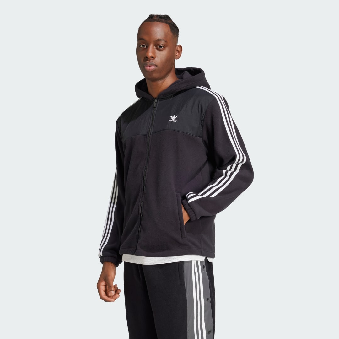 Суитчър adidas Performance Adicolor 3-Stripes Teddy Fleece Черно | IZ4802, 1