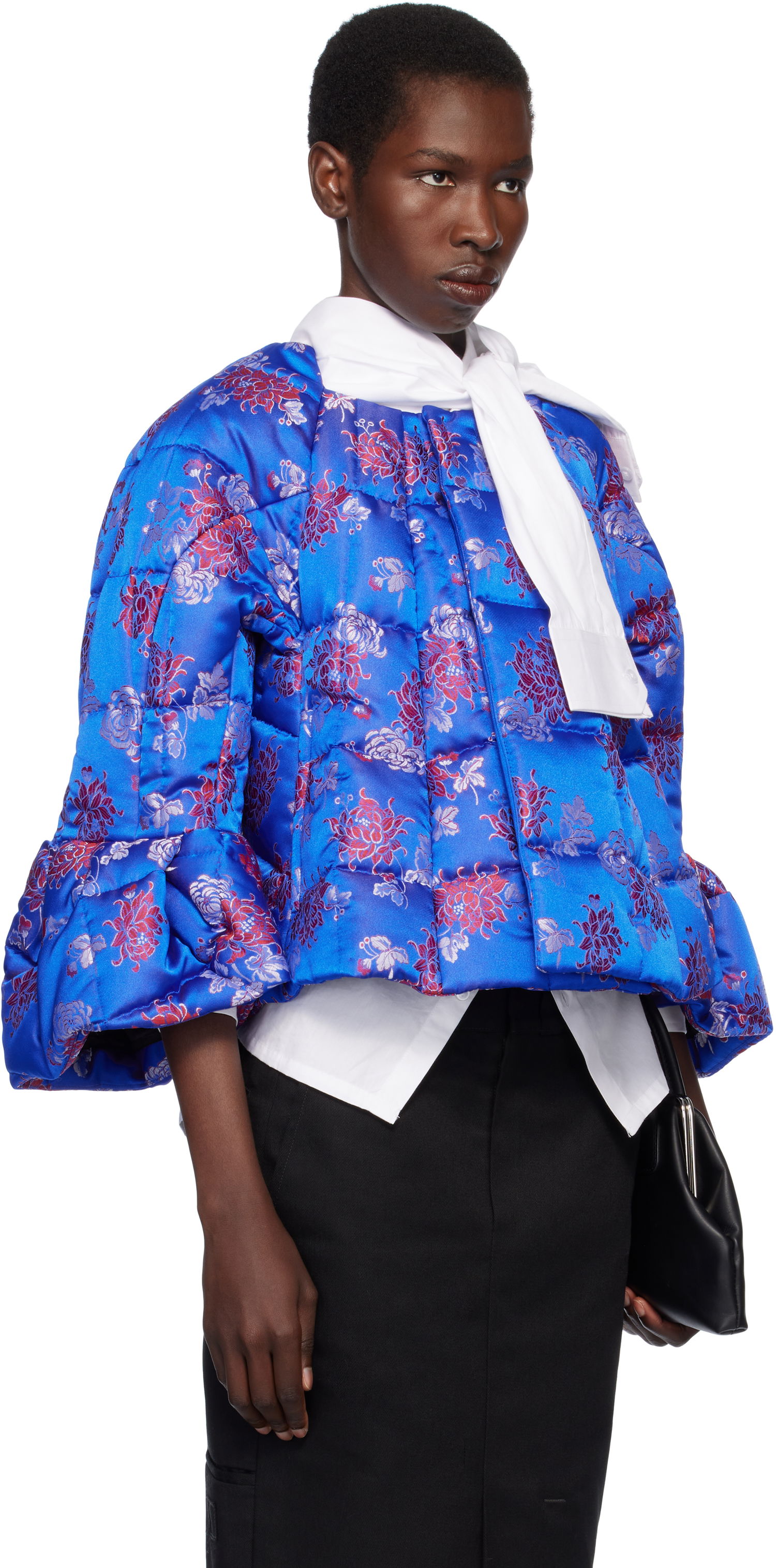 Пухо яке Comme des Garçons Comme des Garçons Jacquard Quilted Cropped Jacket Синьо | GO-J033-051-1, 1