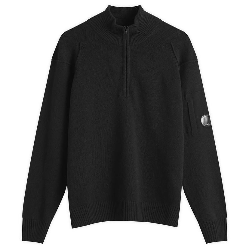 Пуловер C.P. Company Lambswool Grs Half Zip Knit Черно | 17CMKN144A-110149A-999