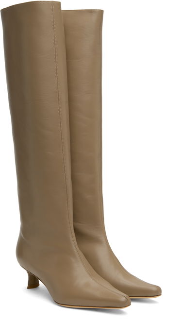 Кецове и обувки BY FAR BY FAR Stevie 42 Kitten Heel Tall Boots Бежово | MWFBO066CL013BG017PL, 3