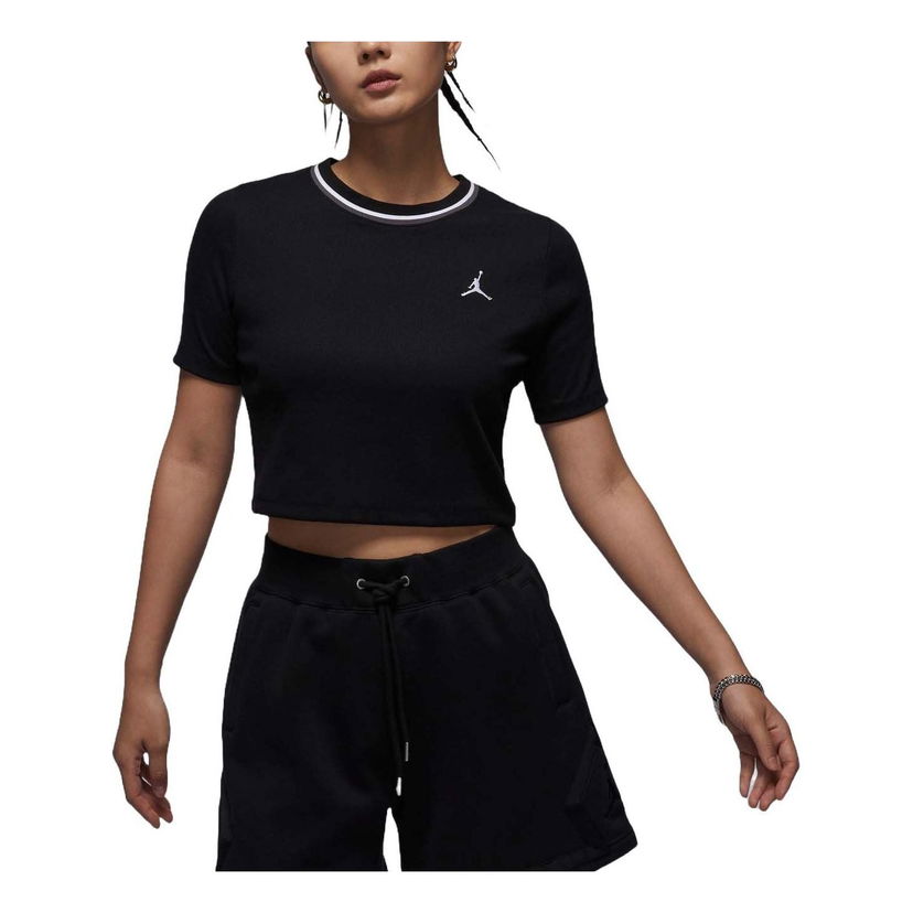 Съкратен топ Jordan Knit Crop T-shirt Черно | FV7090-010
