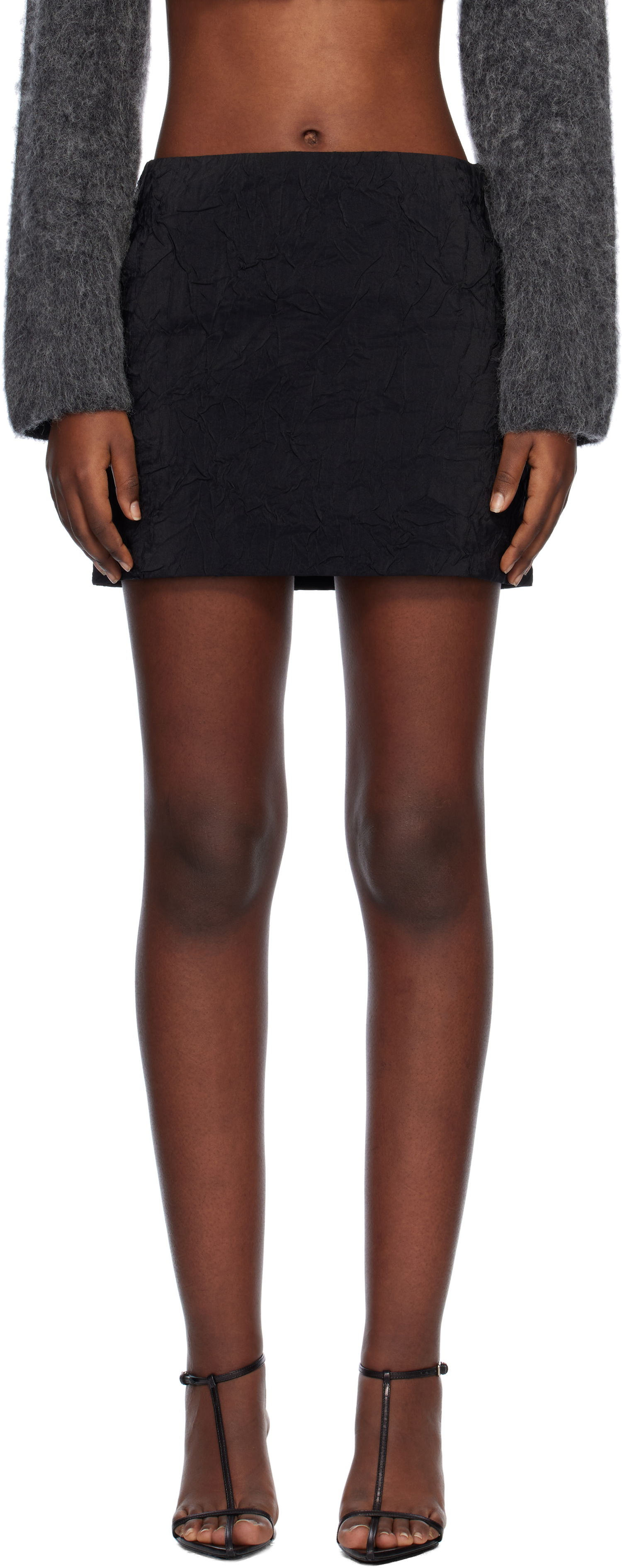 Пола Nanushka Textured Miniskirt Черно | NW24FWSK39100, 0