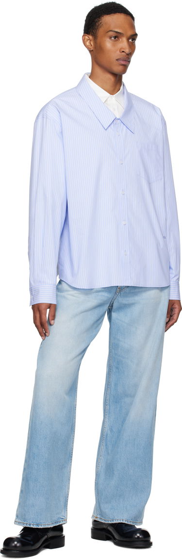 Риза We11done We11done Striped Layered Shirt Синьо | WD-SH2-25-182-M-BL, 4