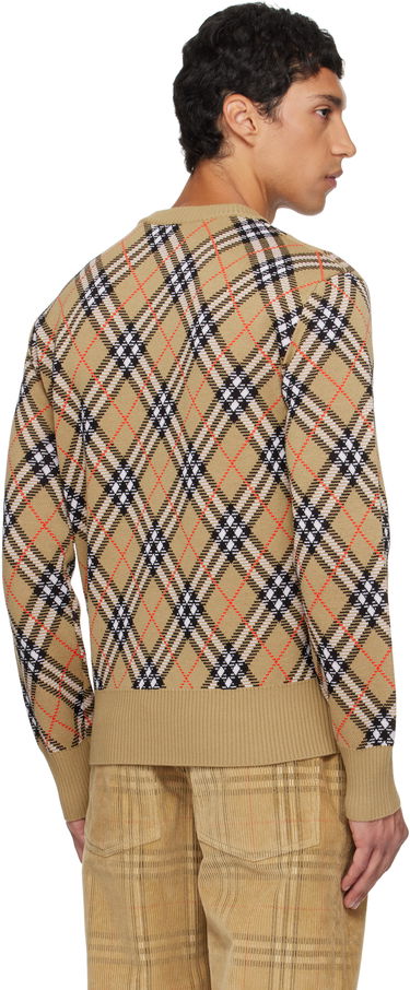Пуловер Burberry Burberry Check Snowdon Sweater Бежово | 8110189, 2