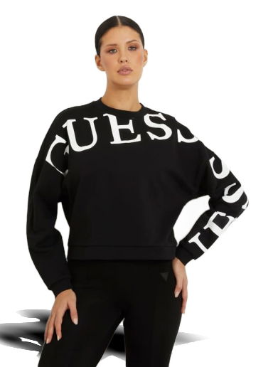 Суитчър GUESS Front And Side Logo Sweatshirt Черно | V4RQ18KC5O0