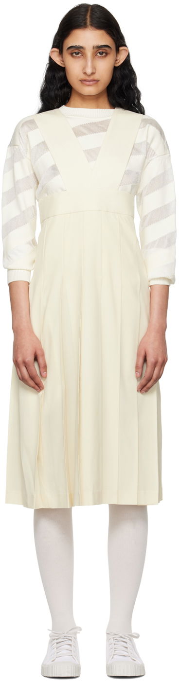 Pокля Comme des Garçons Comme des Garçons Girl Pleated Midi Dress Бяло | NM-A008-051, 0