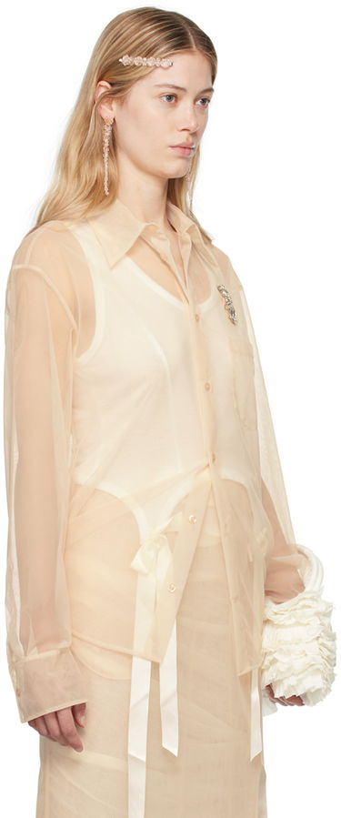 Риза Simone Rocha Simone Rocha Sheer Embellished Shirt Зелено | 5289TB 0069, 4