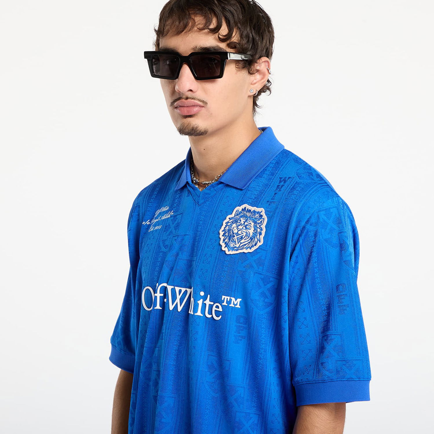 Фланелка Off-White Lion Nation Soccer Jersey Синьо | OMAD00CF25JER0044601, 1