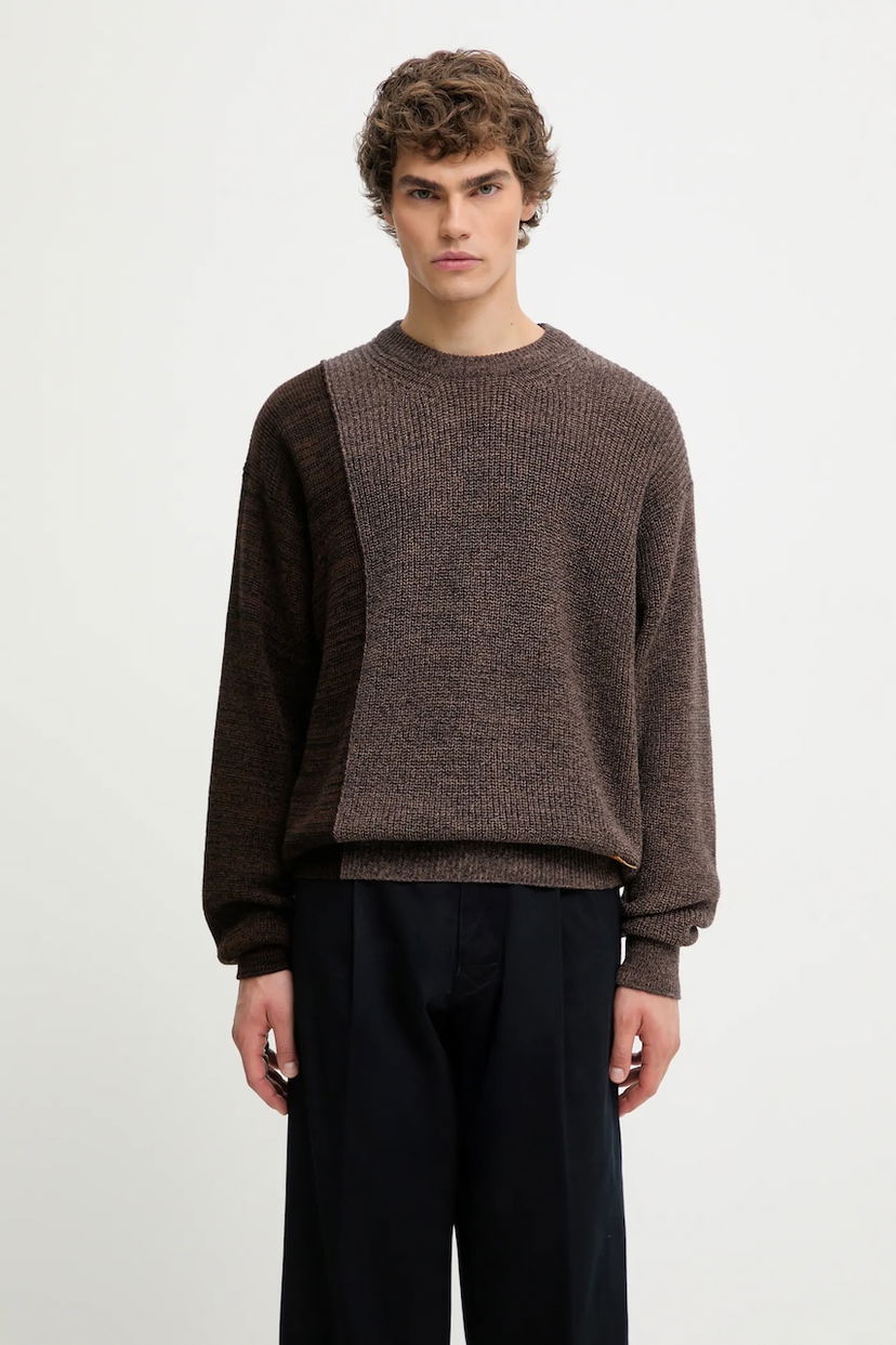 Пуловер Aries Aries Fisherman Panelled Sweater Кафяво | AR2004504