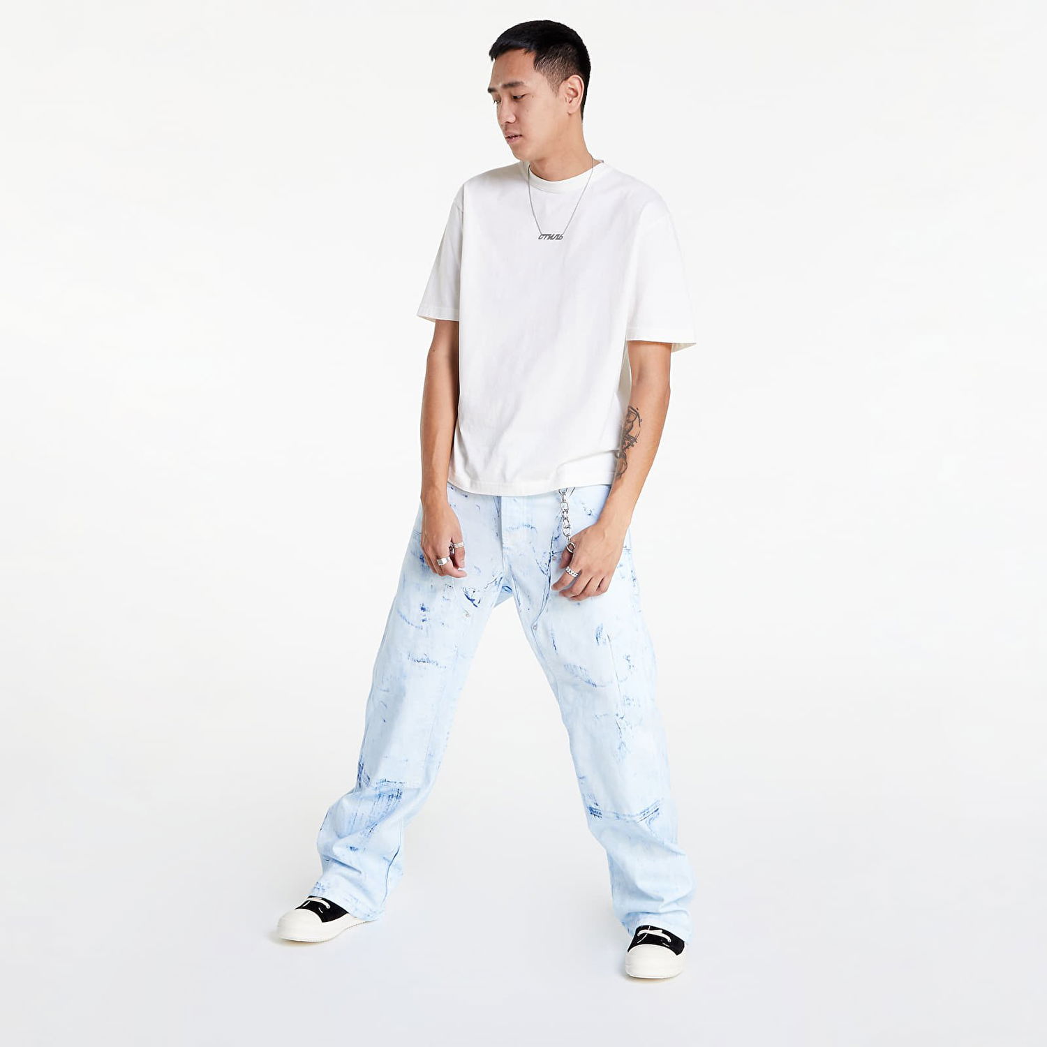 Тениска HERON PRESTON Ex-Ray Recycled Cotton Tee Бяло | HMAA032C99JER0010100, 1
