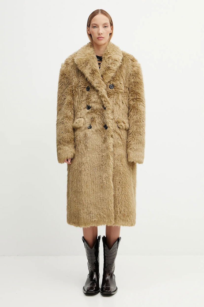 Палта Andersson Bell Andersson Bell Fields Fur Double-Breasted Coat Бежово | awa727w