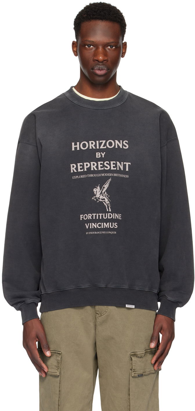 Суитчър Represent Clo Represent Black 'Horizons' Sweatshirt Черно | MLM415-444