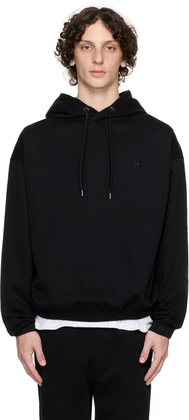 Суитчър BOSS BOSS Relaxed-Fit Mercerized Cotton Hoodie Черно | 50544099, 0