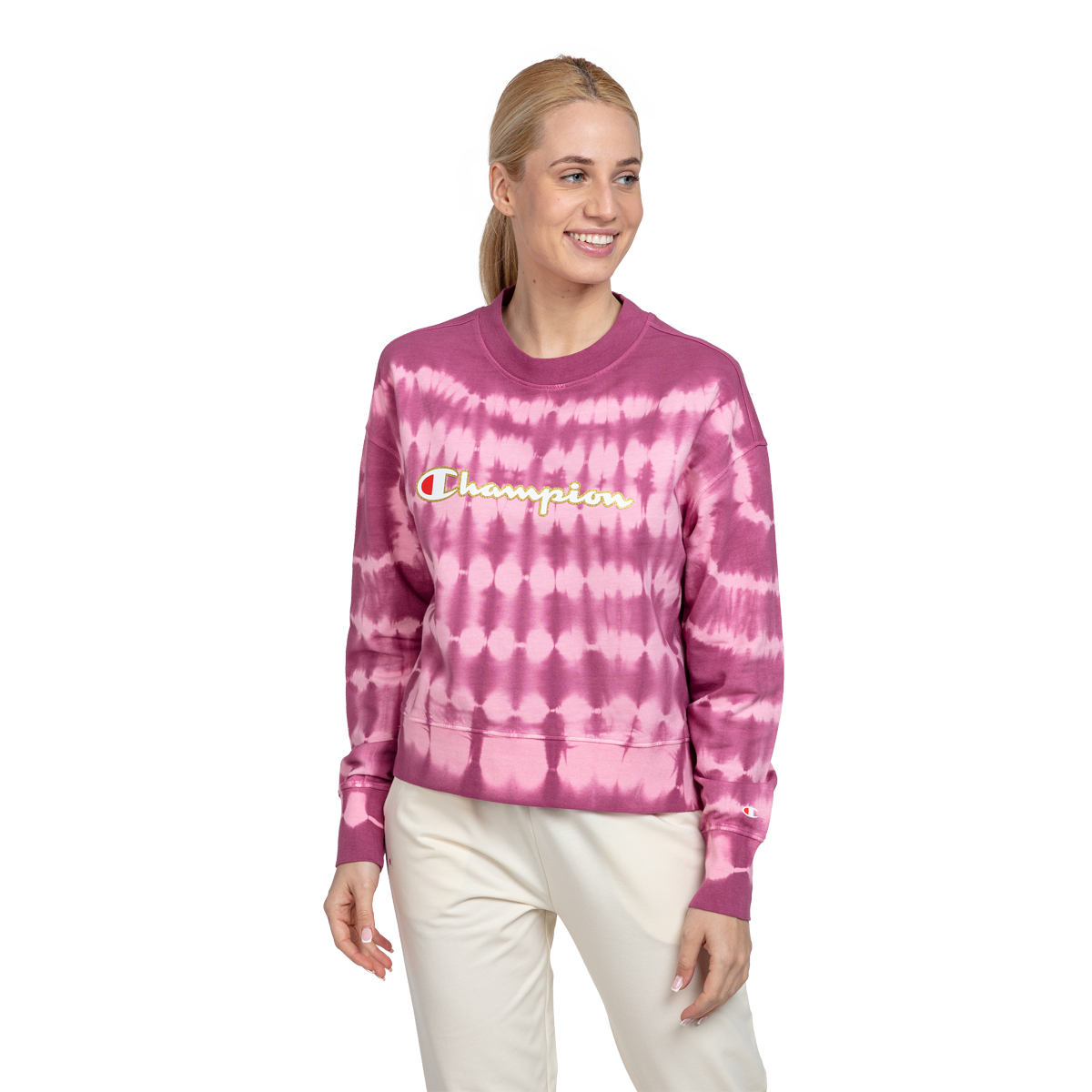 Суитчър Champion Champion Roch Tie-Dye Crewneck Sweatshirt Розово | 116981-PS029, 0