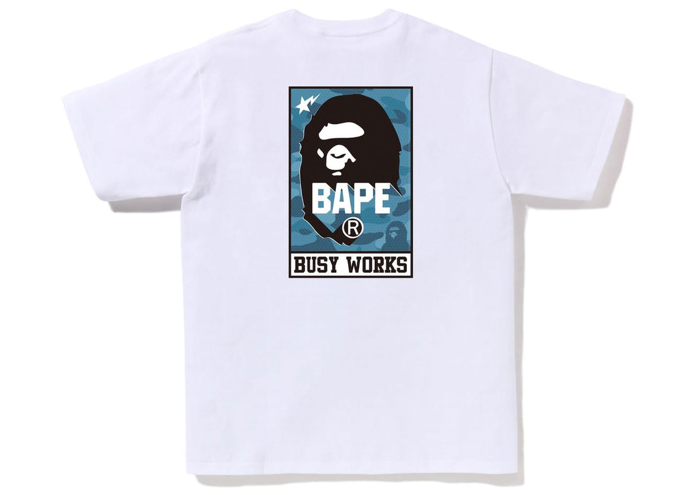 Тениска BAPE Honeycomb Camo Busy Works Tee Бяло | 1J30-110-055, 0