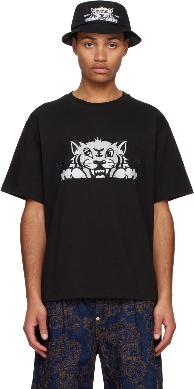 Happy Tiger Embroidered T-Shirt