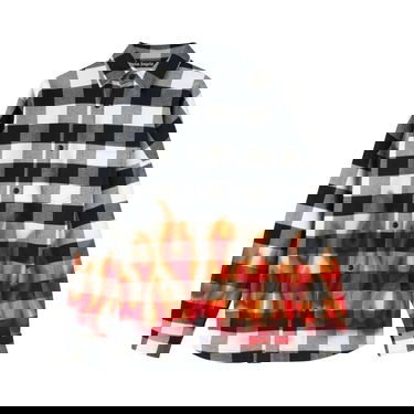 Риза Palm Angels Burning Logo Overshirt Черно | PMGA024F22FAB0021025, 1